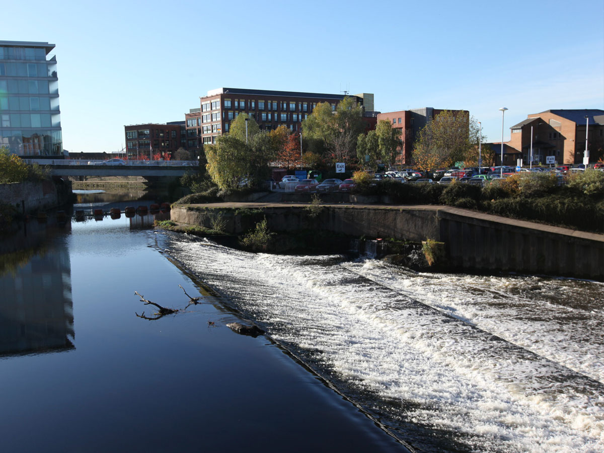 Masbrough Weir before fish pass construction
